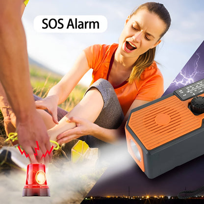 Solar Hand Crank Emergency Radio with 5000mAh Power Bank and Weather Band