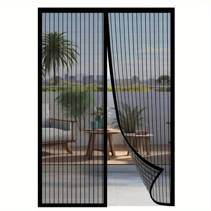Insect-Proof Magnetic Door Screen with Auto-Close Feature