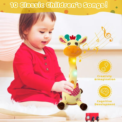 Cuddly Musical Giraffe with Voice Replay, 12in Rechargeable