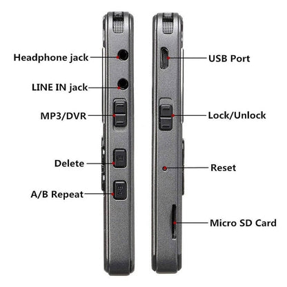 64GB Smart Digital Voice Recorder with MP3 Playback