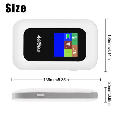 Portable 5G WiFi Hub with LCD Display and Long Battery Life