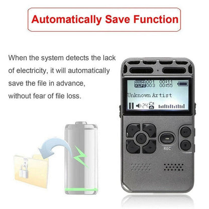64GB Smart Digital Voice Recorder with MP3 Playback