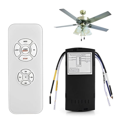 Smart WiFi Ceiling Fan Controller Kit - Remote with Dimmer, 3 Speeds, Timer