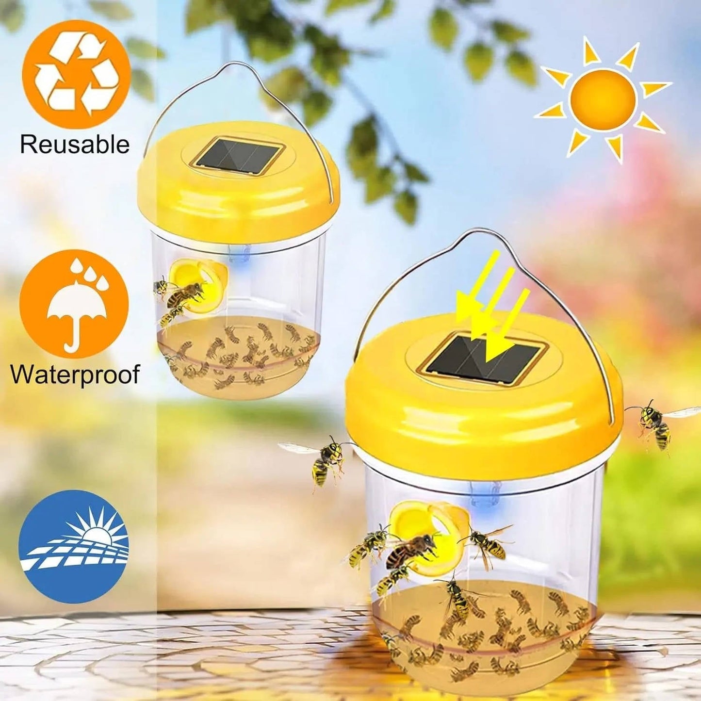 6-Pack Eco-Friendly Insect Trap with Solar UV Light