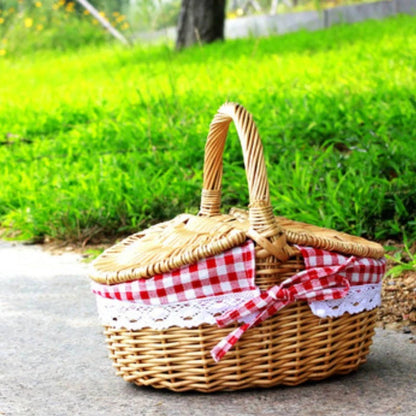 Elegant Willow Picnic Carrier with Dual Access Lids