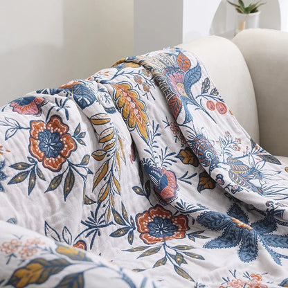 Bohemian Style Throw Blanket with Rustic Design