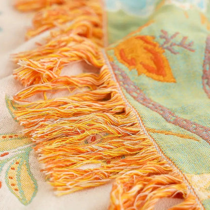 Floral Throw Blanket in Rustic Bohemian Style