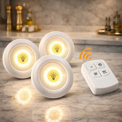 Remote-Controlled LED Puck Lights – Wireless Design