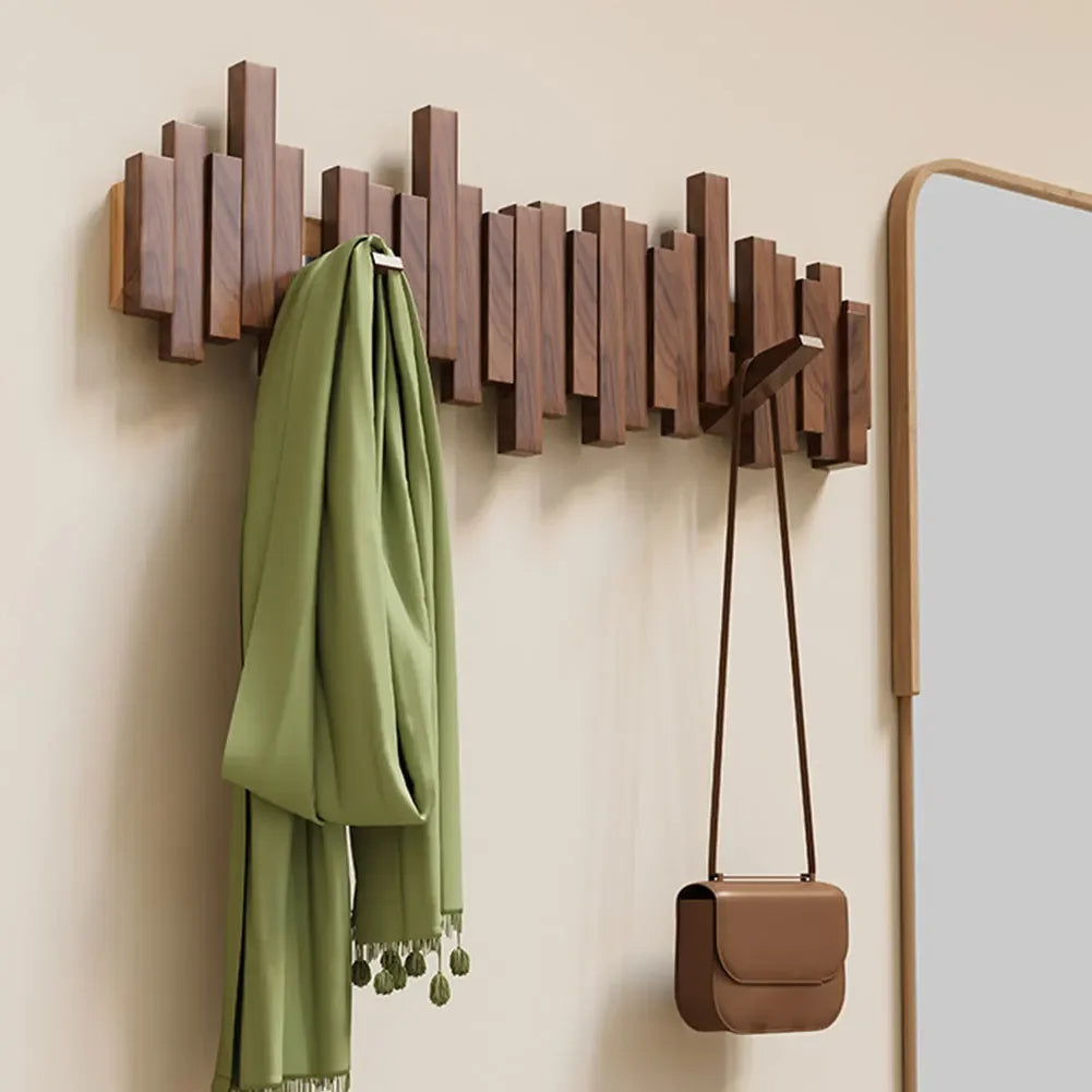 Folding Magnetic Hooks Wall-Mounted Coat Rack
