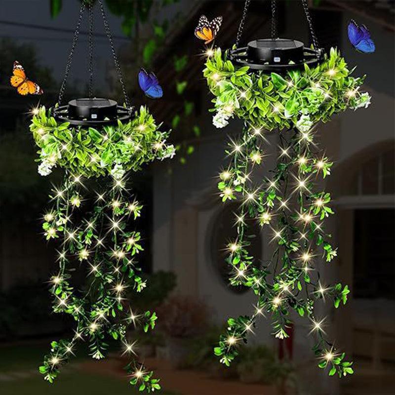Solar Hanging Lantern with Ivy Design – 8 Lighting Options