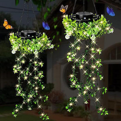 Solar Hanging Lantern with Ivy Design – 8 Lighting Options