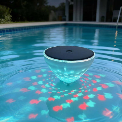 Floating Pool Light with Solar Power and Fish Projection
