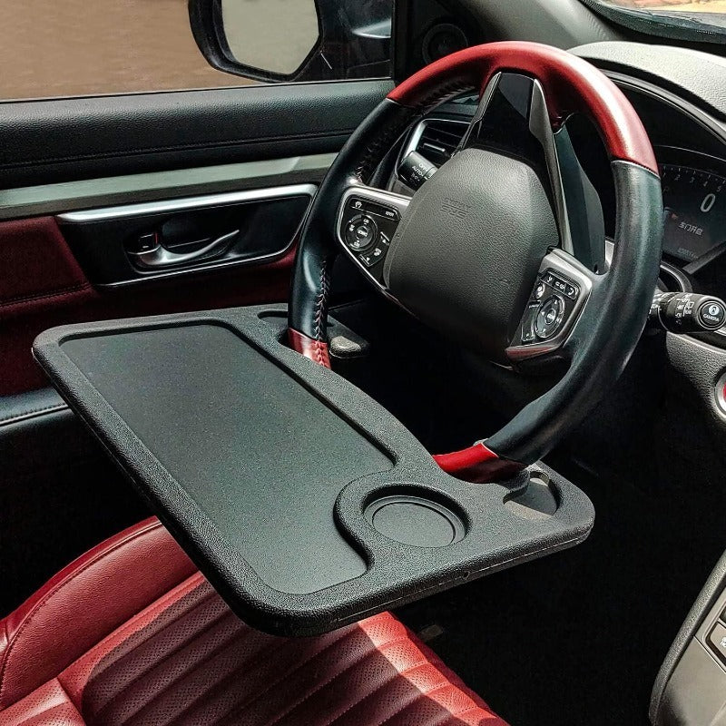 Desk for Car Steering Wheel with Beverage Holder