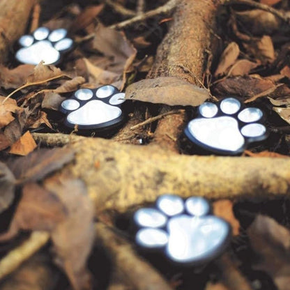 3-Pack Solar Garden Lights with Paw Print Design