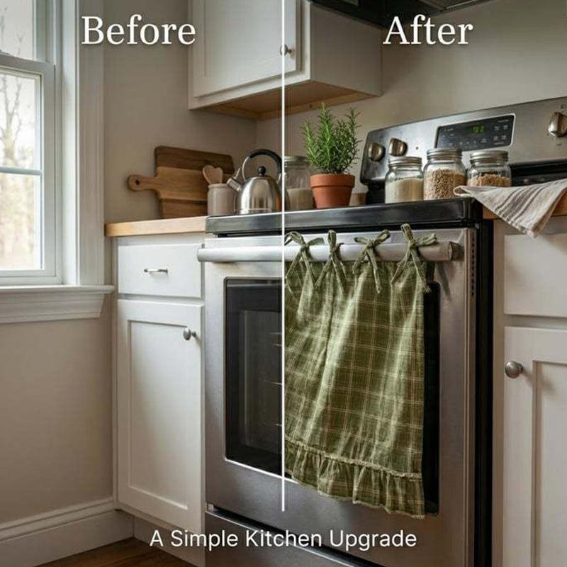 Plaid Oven Door Skirt with Ruffles