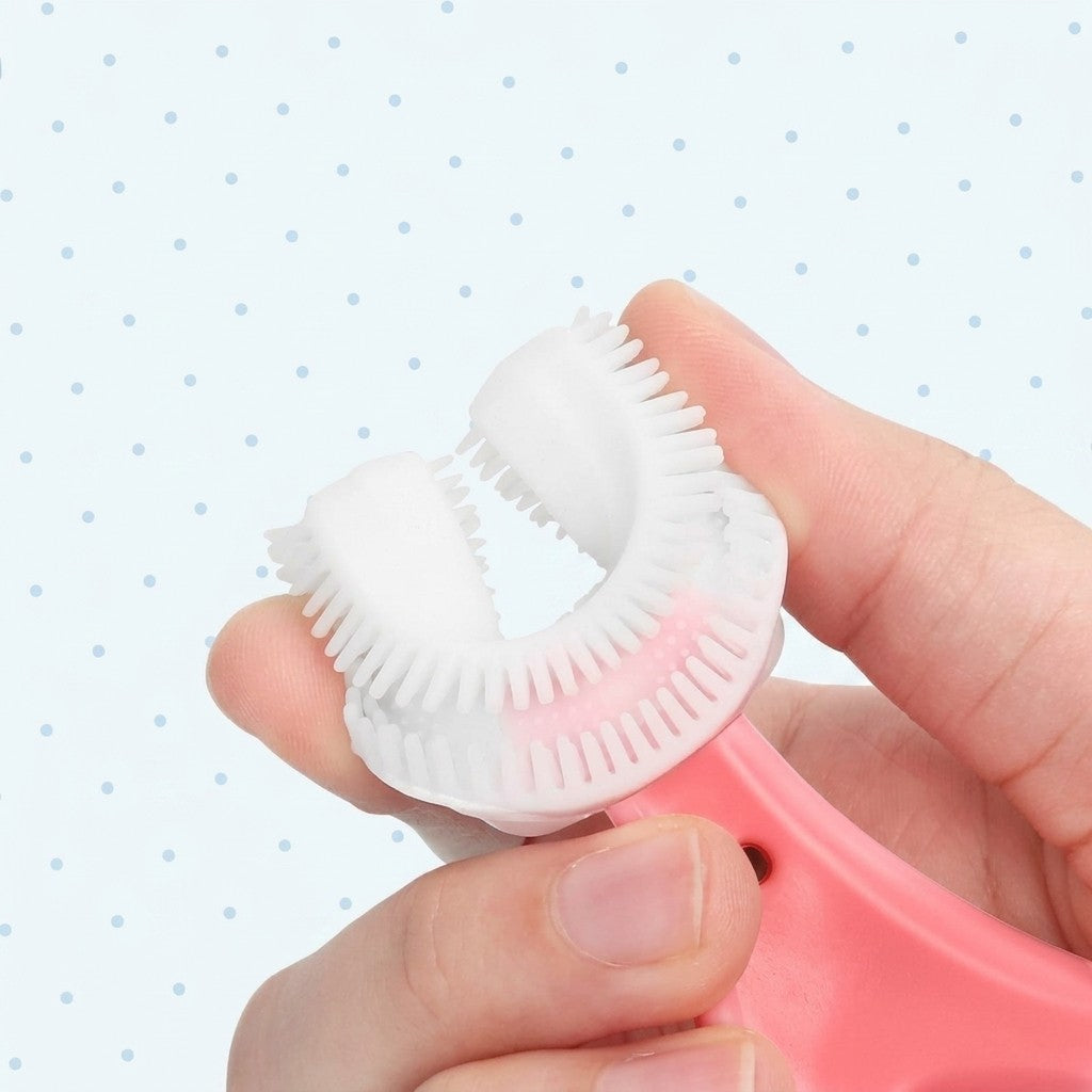 Kids 2-Pack U-Shaped Toothbrush with 360° Cleaning Design