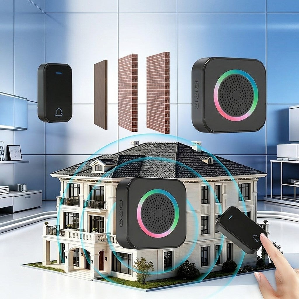 LED Flash Wireless Doorbell for Long-Range Communication