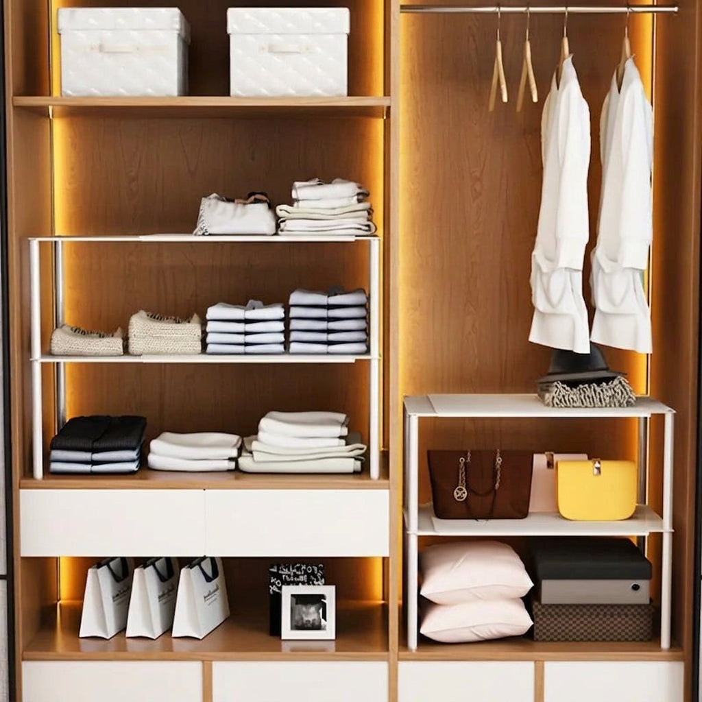 Adjustable Closet Shelf - Increases Storage Space