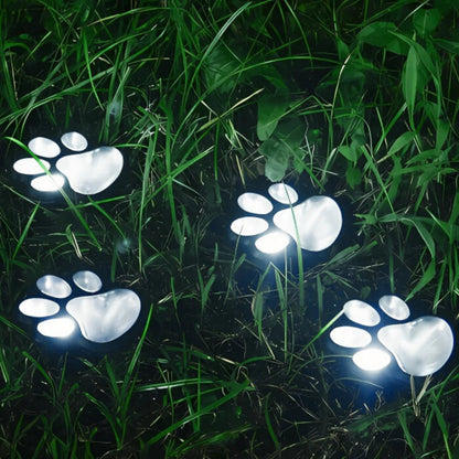 3-Pack Solar Garden Lights with Paw Print Design