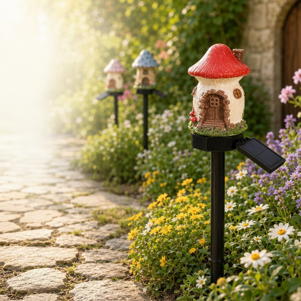 Fairy House Lights for Garden - Solar Powered, Set of 6 Designs