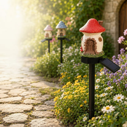 Fairy House Lights for Garden - Solar Powered, Set of 6 Designs