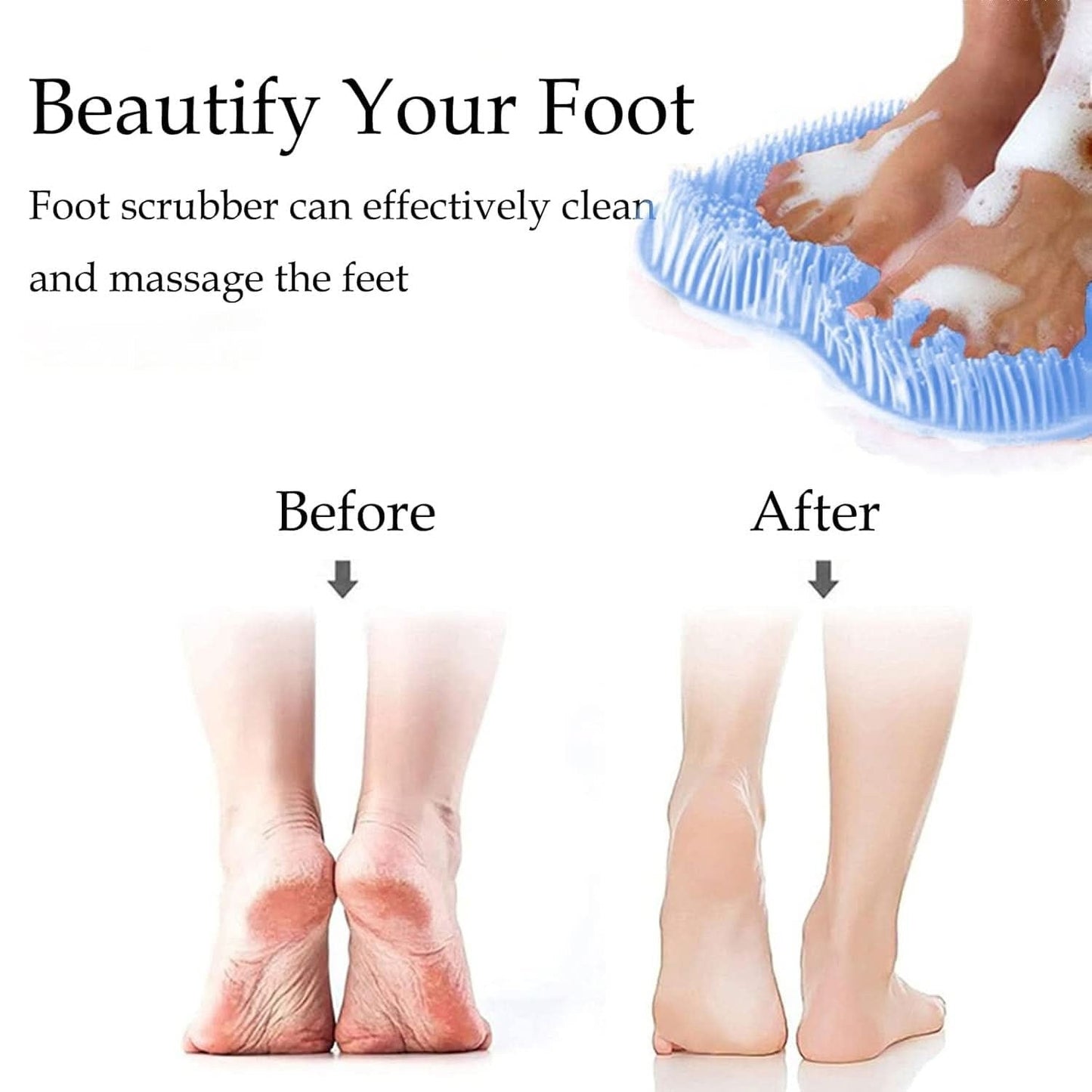 Foot Scrubber Mat Made of Silicone Featuring Suction Cups