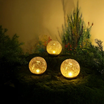 Solar-Powered Garden Globe Lights with Crackle Glass Design
