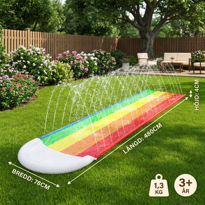 Kids' Inflatable Water Slide with Rainbow Design