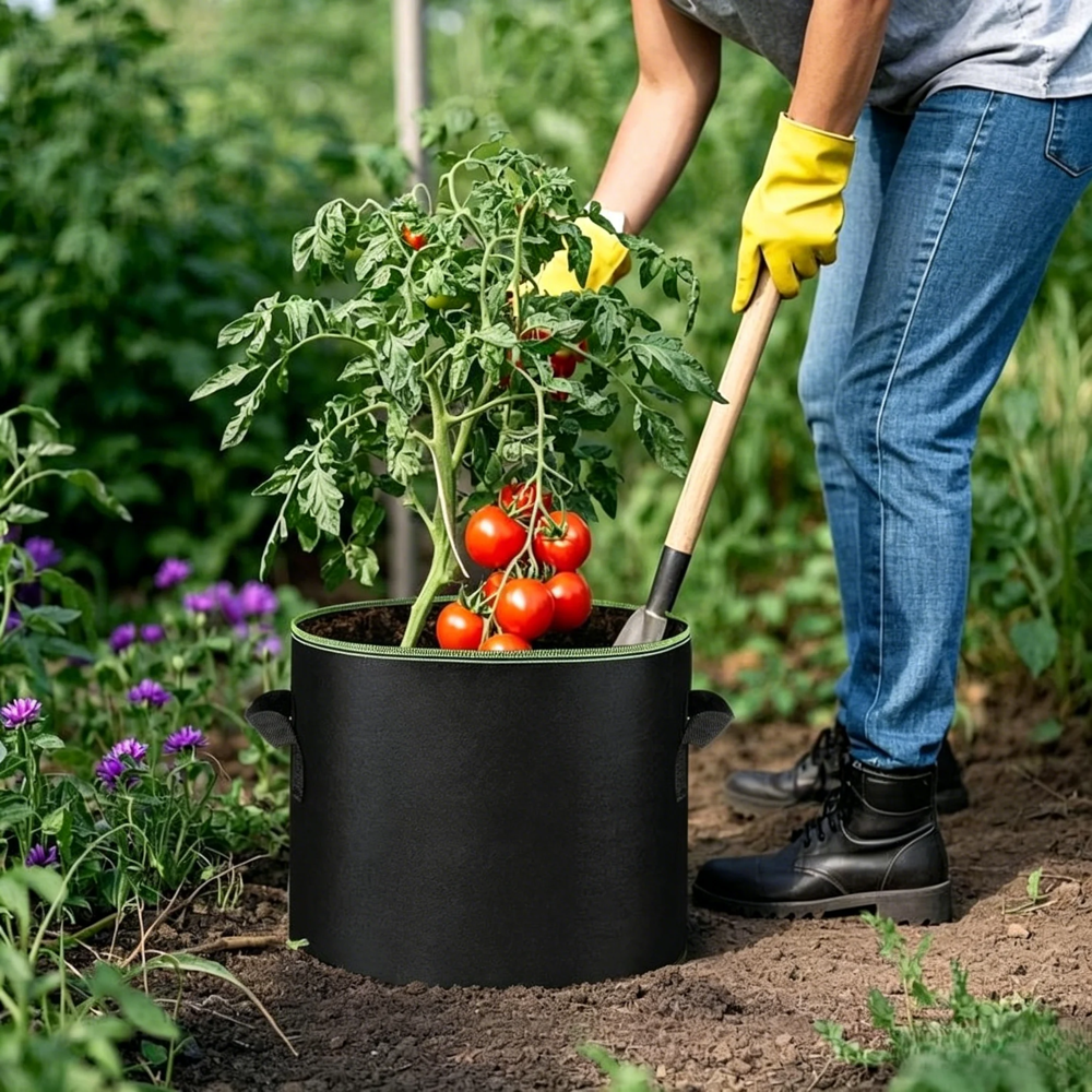 Set of 5 Fabric Planting Bags – 5 Gallon Size