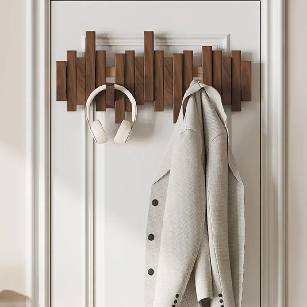 Folding Magnetic Hooks Wall-Mounted Coat Rack
