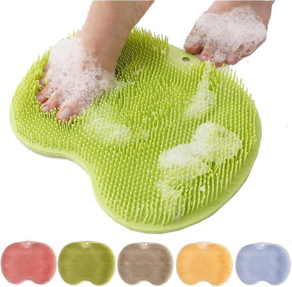 Foot Scrubber Mat Made of Silicone Featuring Suction Cups