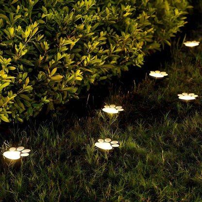 3-Pack Solar Garden Lights with Paw Print Design