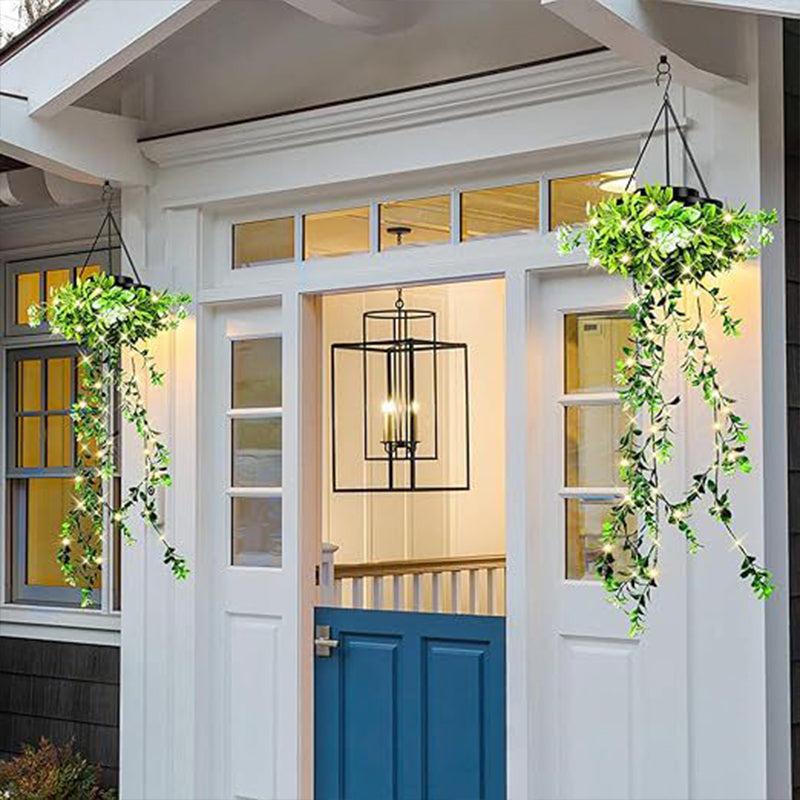 Solar Hanging Lantern with Ivy Design – 8 Lighting Options