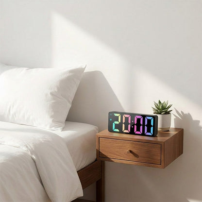 Mirror Finish Digital Clock with Alarm Function
