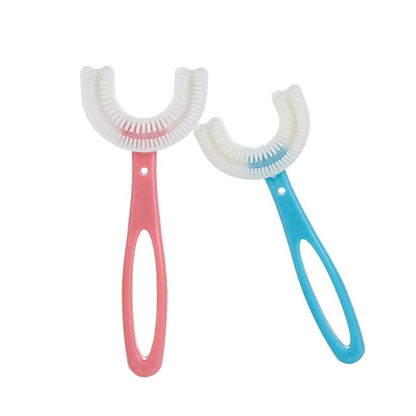 Kids 2-Pack U-Shaped Toothbrush with 360° Cleaning Design