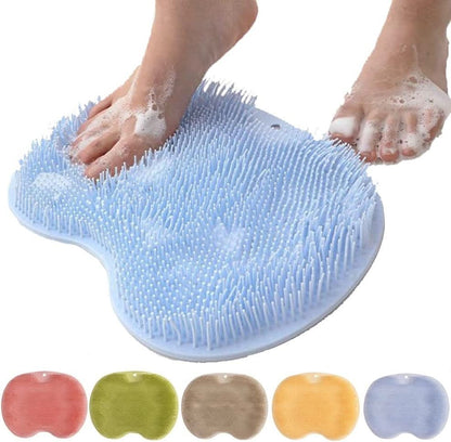 Foot Scrubber Mat Made of Silicone Featuring Suction Cups