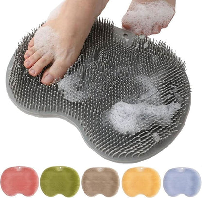 Foot Scrubber Mat Made of Silicone Featuring Suction Cups