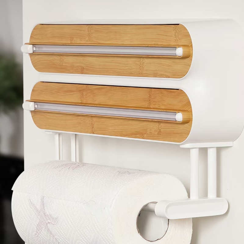 Towel Holder with Magnetic Wrap Dispenser