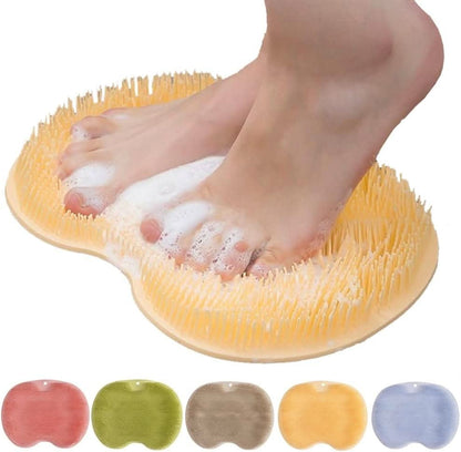 Foot Scrubber Mat Made of Silicone Featuring Suction Cups