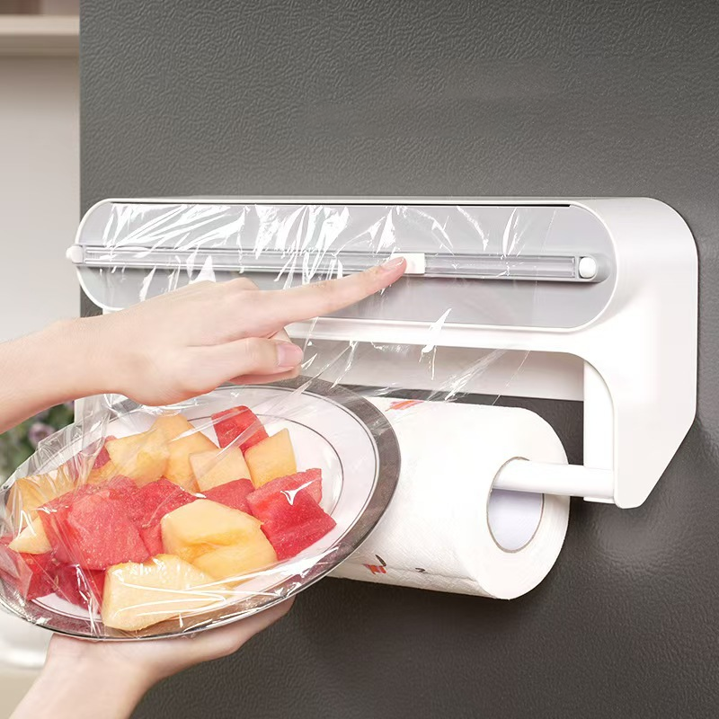 Towel Holder with Magnetic Wrap Dispenser