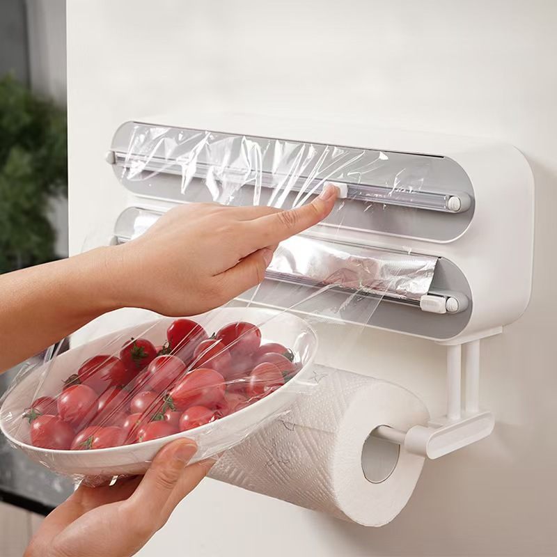 Towel Holder with Magnetic Wrap Dispenser