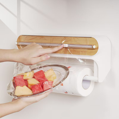 Towel Holder with Magnetic Wrap Dispenser