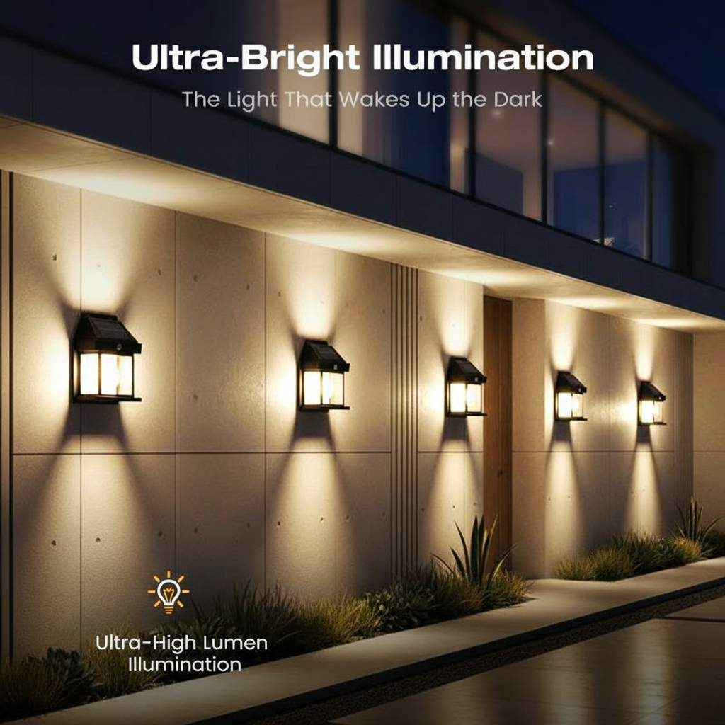 Motion Sensor Wall Light – Solar-Powered Outdoor Illumination