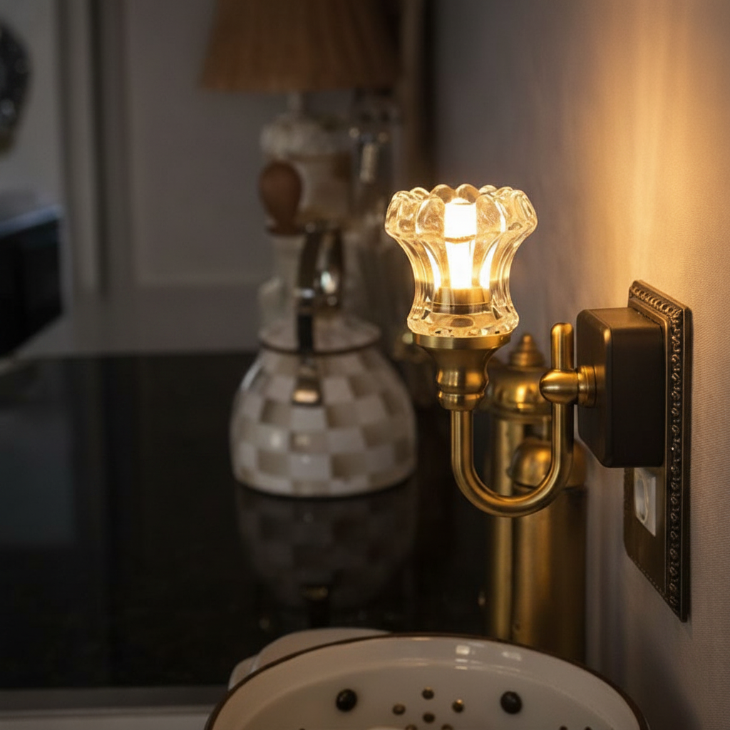 Retro Wall-Mounted Night Light with Plug-In Design