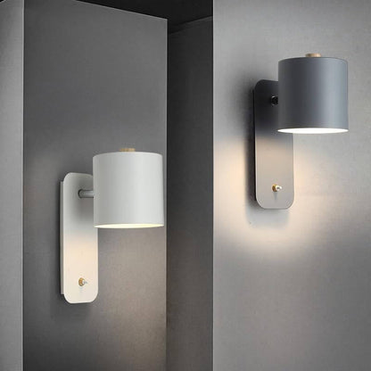 Adjustable 180 Degree LED Wall Sconce with Wood Accent for Bedroom and Living Room