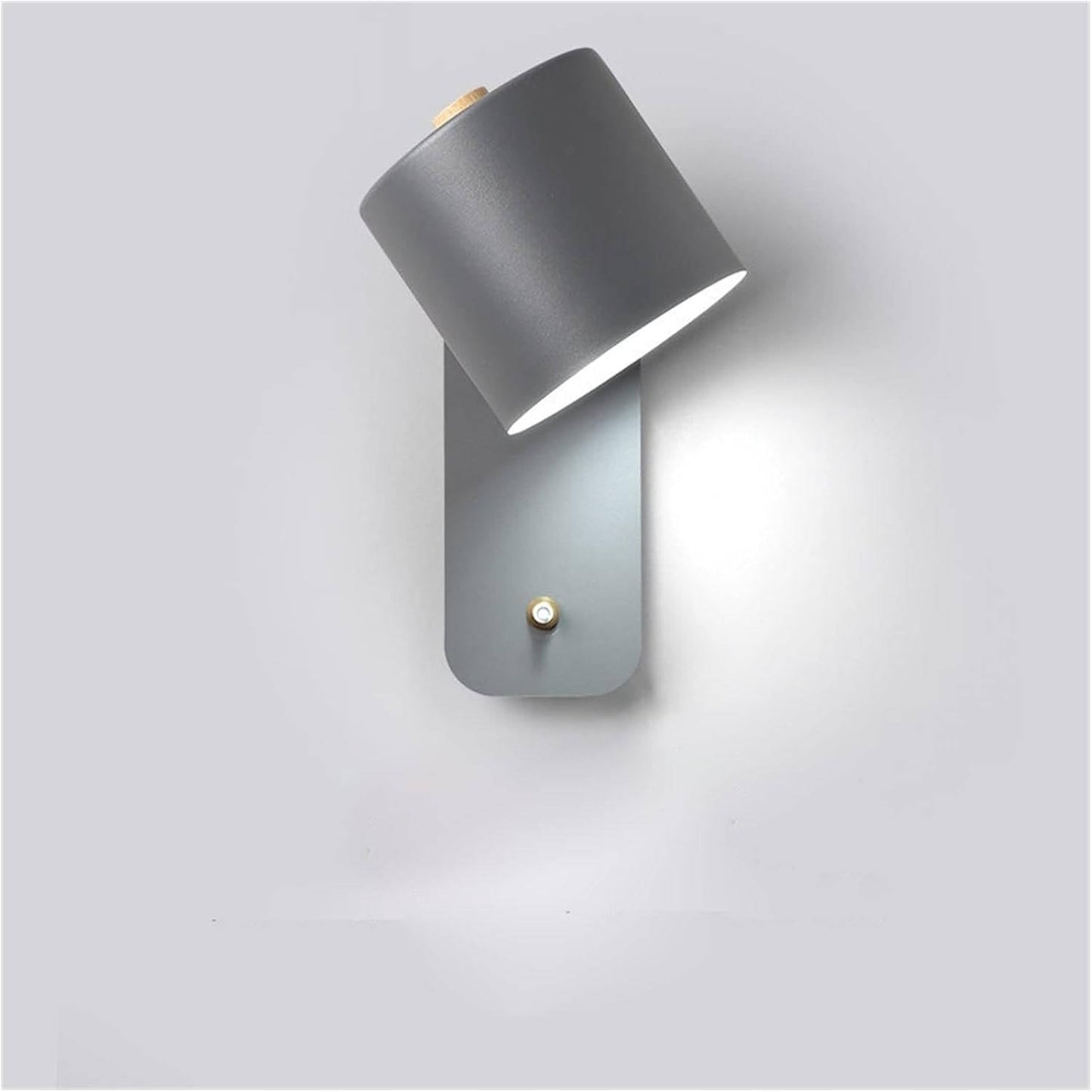 Adjustable 180 Degree LED Wall Sconce with Wood Accent for Bedroom and Living Room