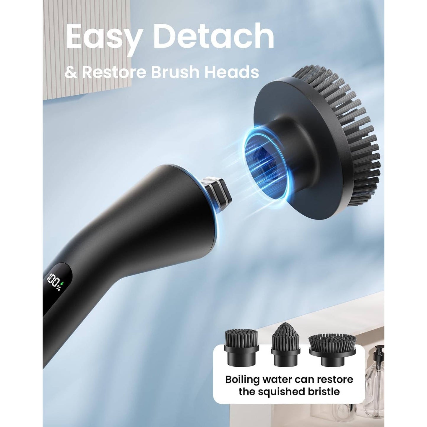 Rechargeable Power Scrub Brush with Adjustable Handle for Easy Cleaning