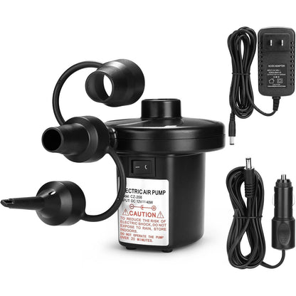 Quick Inflate Electric Pump with Versatile Nozzles for Outdoor Fun