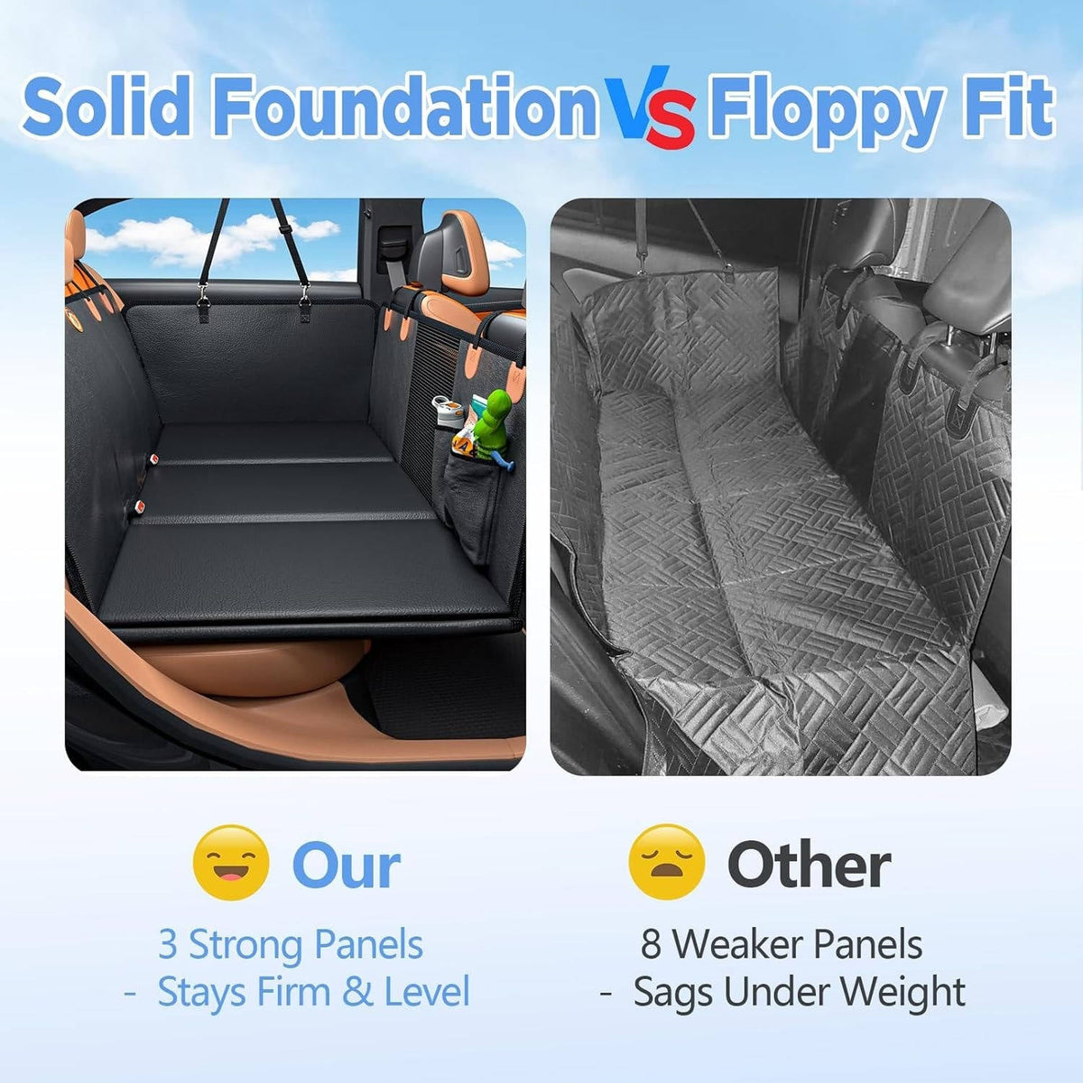 Spacious Dog Car Seat Extender with Sturdy Base – Waterproof & Scratch-Resistant