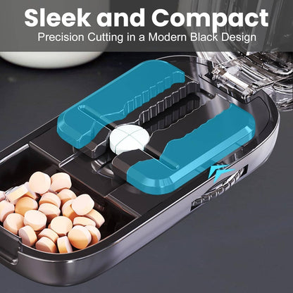 Compact Tablet Splitter with Adjustable Slot and Storage – Portable Pill Cutter